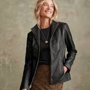 SHAVER LAKE Black Leather Jacket SZ M EUC inside & soft buttery 100% leather